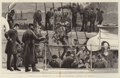 Visiting an Ironclad in a Gale-Trippers coming on Board by Joseph Nash